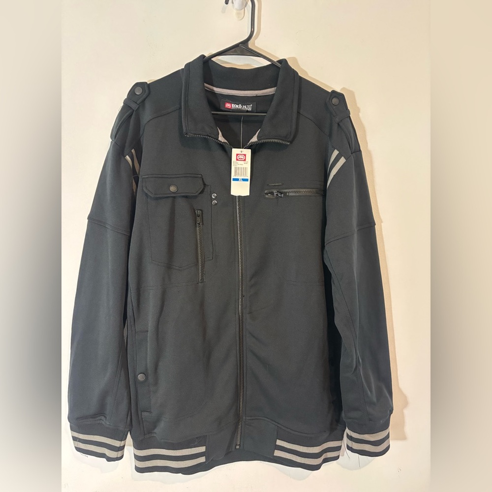 Ecko Unltd Defend by Design Mens XL Black Track Zip Up Jacket NWT Casual Fall